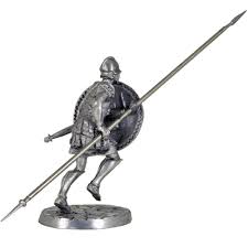 Tin soldier, fragment of the macedonian phalanx (10 miniatures) 54 mm. Macedonian Phalanx Hoplite Soldier With A Spear In Favshop