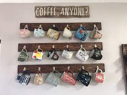 Coffee Mug Rack Hanging Coffee Mugs On The Walls Kitchen Rack Mug Display Kitchen Decor