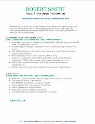 Fiber Optic Technician Resume Samples Qwikresume