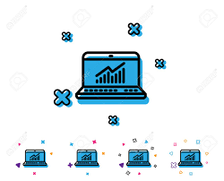 Data Analysis And Statistics Line Icon Report Graph Or Chart