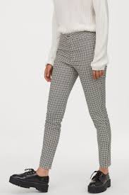 Black And White Houndstooth Pants High Waist Twill Pants White Houndstooth Patterned H M Us Houndstooth Pants Outfit Houndstooth Pants High Waisted Trousers Outfit