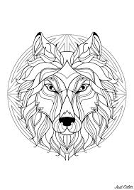 Print mandala coloring pages for free and color our mandala coloring! Wolf Head In A Difficult Mandala If You Are Ready To Color During A Long Time Get Ready To C Mandala Coloring Books Lion Coloring Pages Animal Coloring Pages