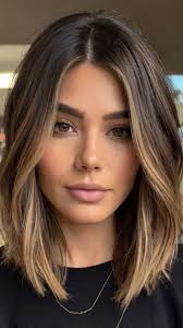 Revamp Your Look with Dark Brown Hair With Highlights Long Bob Lob Haircuts  with Balayage 🦋