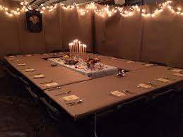 Great Idea For Large Dinner Party In The Garage Dinner Party Decorations Christmas Dinner Party Garage Party