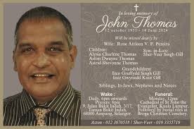 Malaysian & Singaporean Malayalee Obituaries