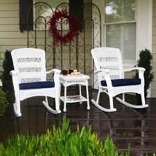 Tortuga Outdoor Portside 3 Piece Metal Frame Patio Conversation Set With Cushion S Included Lowes Com Outdoor Rocking Chairs Wicker Rocking Chair Rocking Chair Set