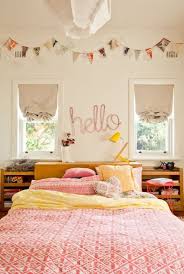 Hello This Pink And Yellow Room Is Just Too Cute With Its Banner And Soft Linen Shades Eclectic Bedroom Yellow Room Bedroom Decor