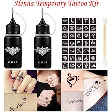 Usually, henna tattoo lasts 2 to 3 weeks but they look. Jagua Henna Tattoo Kit Black Tatoo Ink 1oz Semi Permanent Tattoo Diy Freehand Temporary Tattoo Ink Kit Organic Jagua Fruit Based Ink Natural Long Lasting For Women Men Buy Online In