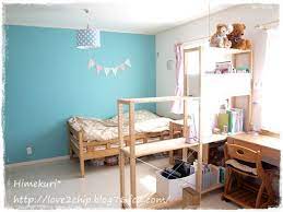 子ども部屋をｉｋｅａのシェルフで間仕切り himekuri 子ども部屋 子供部屋 間仕切り 部屋