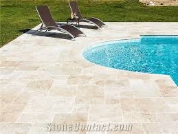 Travertine Nuance Opus Romano Pattern Swimming Pool Terrace Beige Travertine Pool Coping From F Travertine Pool Coping Travertine Pool Travertine Pool Decking