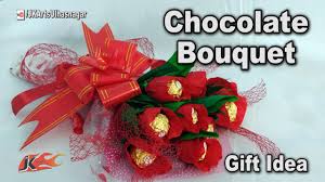 Valentine Day Gift Idea Diy How To Make Chocolate Bouquet Ferrero Rocher Bouquet Jk Arts 1188 Youtube