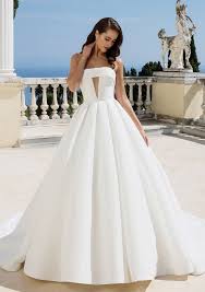Justin Alexander Style 88095 Clean Faile Ball Gown With Cuffed Neckline In 2020 Justin Alexander Wedding Dress Ball Gowns Wedding Justin Alexander Bridal