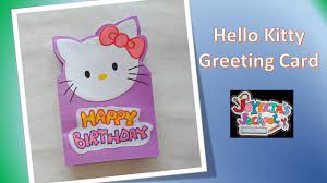 Fold a piece of construction paper or cardstock in half. Hello Kitty Birthday Card Easy Simple Joyeeta S Jackpot Youtube