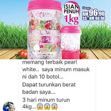 Contain high fiber and antioxidant. Pearl White Pinky Plus 1kg Jamu Jelita Beauty Kiosk