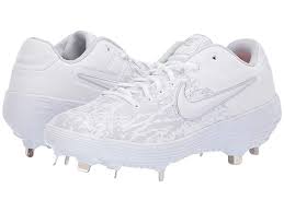 Nike Alpha Huarache Elite 2 Low Men S Cleated Shoes White White Black Nike Huaraches Cleats Shoes