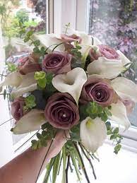 Absolutely Beautiful Hand Tied Bouquet Comprised Of Lavender Amnesia Roses Large Whi Flower Bouquet Wedding Calla Lily Bouquet Wedding Lily Bouquet Wedding