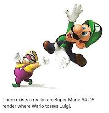 Download the game guide 'how to unlock the characters' for super mario 64 ds on nintendo ds (ds) (70435) There Exists A Really Rare Super Mario 64 Ds Render Where Wario Tosses Luigi
