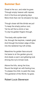 Summer Sun Poems Poetry Fancy Words
