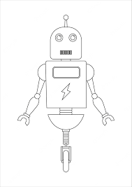 Coloriage De Personnage De Dessin Animé De Robot | Vecteur Premium