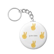 Black And White Peace Sign Hand Emoji Peace Emoji Hand And Your Name Here Keychain Zazzle Com Keychain Emoji Peace Sign Emoji