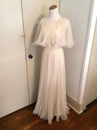 Vintage Chiffon Accordion Pleat Wedding Gown After Wedding Dress Gowns Chiffon