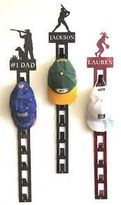 Personalized Baseball Hat Holder Personalized Baseball Hat Rack Baseball Cap Display Diy Hat Rack Wall Hats Hat Hanger