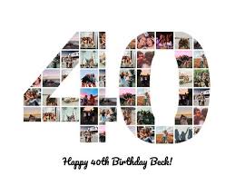 40th Birthday Photo Collage Gift Fortieth Birthday Present Digital Poster In 2020 Photo Collage Gift Birthday Photo Collage Birthday Photos