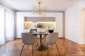 Les Proprietaires De Cet Appartement Vivant Aux Etats Unis Nous Ont Confie La Renovation C En 2020 Cuisine Ouverte Cuisine Ouverte Salle A Manger Cuisine Appartement