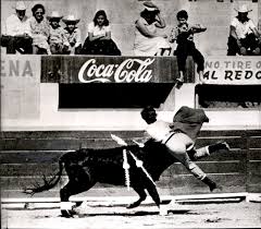 LD280 1956 Wire Photo NARROW ESCAPE Bette Ford Female Bullfighter Action  Shot