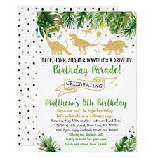 Dinosaur Drive By Birthday Parade Invitation Zazzle Com Dino Baby Shower Invitations Dinosaur Birthday Invitations Dino Baby Shower