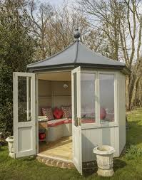 Octagonal Summerhouse By Garden Affairs Painted Corner Summer House Summer House Interiors Small Summer House