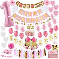 But that doesn't mean you can't all have fun. 1st Birthday Girl Decorations With Birthday Crown Baby First Birthday Decorations Girl Pink And Gold Party Supplies One Balloon Heart And Confetti Balloons Happy Birthday Banner One Cake Topper
