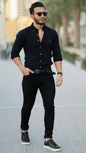 Techniques Of How To Wear Monochrome Outfits In All Black 14 Black Outfit Men Mens Fashion Casual Outfits Ootd Men Outfits