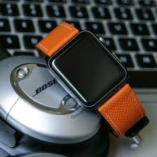The Apple Watch Looking Stunning On A Orange Hermes Style Watch Strap Applewatch Hermesstrap Ba Apple Watch Bands Apple Watch Leather Watch Band Handmade