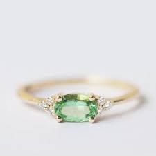 Green Garnet Ring Oval Engagement Ring Green Ring Eco Ring Etsy In 2021 Black Diamond Wedding Rings Green Engagement Rings Emerald Engagement Ring Green