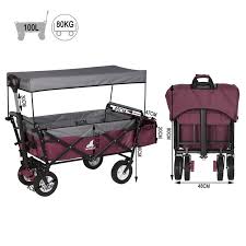 Woltu Tw008fsg Chariot De Manutention Pliable Pour Jardinage Avec Toit A 4 Roues Chariot De Transport A M En 2020 Chariot De Transport Chariot De Manutention Transport