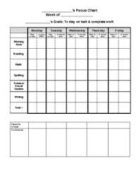 Focus Chart To Support On Task Behavior Work Completion