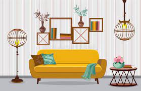 Set of pictures for children. Interior Living Room Illustration In Flat Design With Shadows Stock Vector Illustration Of Ethnic Graphic 92172345