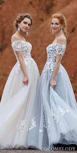 For The Modern Bride Colored Wedding Dresses By Cocomelody Blue Wedding Dresses Colored Wedding Dress Colored Wedding Dresses