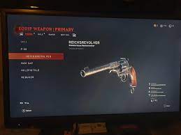 The reichsrevolver can be equipped as the player's starting weapon, having a total of 6 rounds in its chamber and 30 in its reserve. The Reichsrevolver Isnt Unlocking In Zombies Despite It Saying It Unlocks At Lv3 I M Lv45 Anything I Can Do To Unlock It Wwii