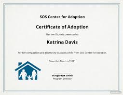 Free printable adoption certificate is a superb approach to rapidly, effortlessly and nicely attire your issues. 19 Free Adoption Certificate Templates Customize Download Template Net