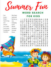 Find the summer words and have a fun and inspiring vacation. Free Printable Summer Word Search For Kids