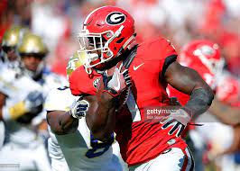 Georgia Bulldogs Running Back Sony Michel Rushes During First Half Georgia Bulldogs Georgia Football Best Running Backs