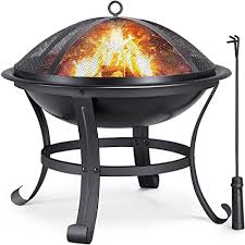 Having a portable campfire is great if you're taking a trip in your adventure vehicle or camper van, but it besides having a cute name that harkens back to the wagons we had when we were kids, this portable fire pit kit is one of the simplest and most effective burners. Amazon Com Yaheetech Fire Pit 22in Fire Pit Outdoor Wood Burning Firepit Bbq Grill Steel Fire Bowl With Spark Screen Cover Log Grate Poker For Camping Beach Bonfire Picnic Backyard Garden