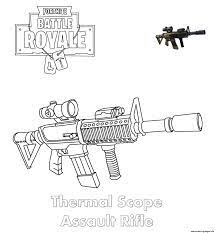 Most of boys and girls very much like to color coloring pages with animals, therefore we have collected a large number of different pictures with images of animals, which can be downloaded and printed easily. Thermal Scope Assault Rifle Fortnite Coloring Pages Printable