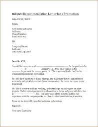 Recommendation Letter For A Promotion Letter Of Recommendation Lettering Business Letter Template