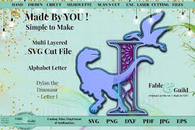 Download 3d Dinosaur Svg Layered Mandala Alphabet Letter I Silhouette 1287444 Cut Files Design Bundles
