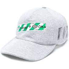 Off White Logo Baseball Cap 245 Liked On Polyvore Featuring Accessories Hats Grey Cotton Baseball Cap Logo Baseball Cap Hat Designs Off White Logo Cap