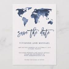 Destination wedding save the date. Blue Watercolor World Map Wedding Save The Date Zazzle Com Destination Wedding Save The Dates Wedding Map Wedding Saving