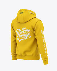 Hoodie (front & back) mockup. Men S Pullover Hoodie Back Half Side View Of Hooded Sweatshirt In Apparel Mockups On Yellow Images Object Mockups Hoodies Men Pullover Clothing Mockup Hoodie Mockup